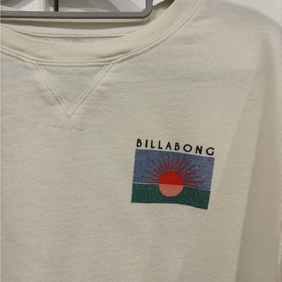 Billabong Cream Crew Sweatshirt with Sunrise Patch. Size S - Picture 2 of 7